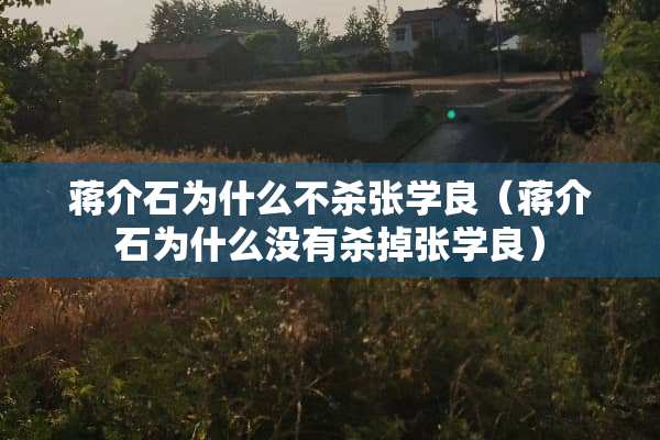 ***为什么不杀张学良(***为什么没有杀掉张学良) ***为什么不杀张学良(***为什么没有杀掉张学良)