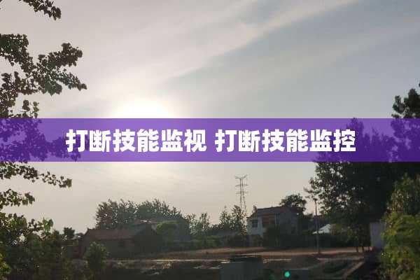 打断技能监视 打断技能监控