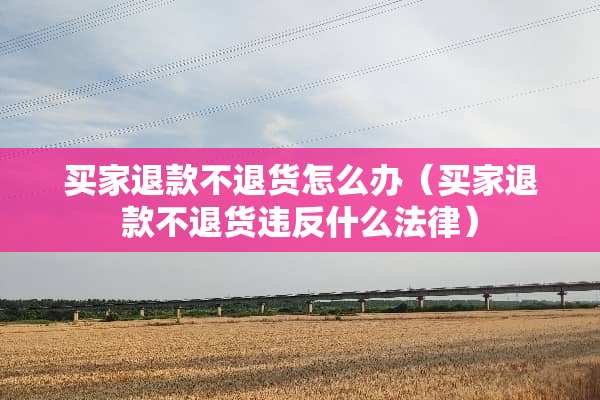 买家退款不退货怎么办（买家退款不退货违反什么法律）
