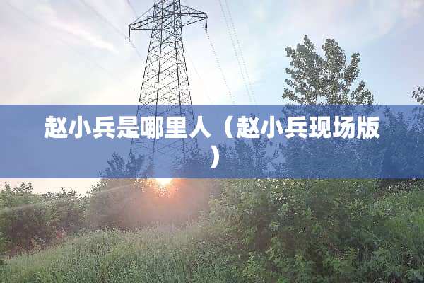 赵小兵是哪里人（赵小兵现场版）