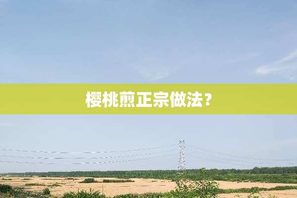 樱桃煎正宗做法？
