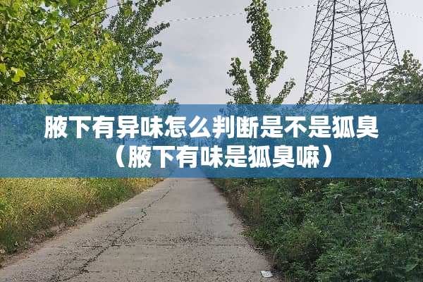 腋下有异味怎么判断是不是狐臭(腋下有味是狐臭嘛) 腋下有异味怎么判断是不是狐臭(腋下有味是狐臭嘛)