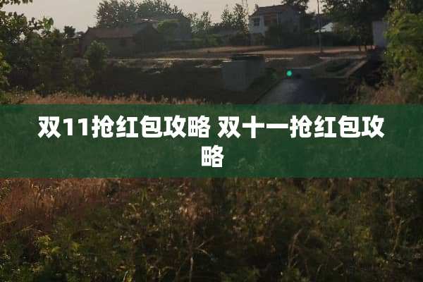 双11抢红包攻略 双十一抢红包攻略