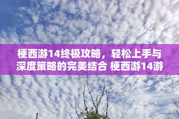梗西游14终极攻略，轻松上手与深度策略的完美结合 梗西游14游戏攻略