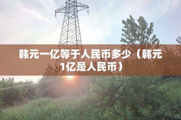 韩元一亿等于人民币多少（韩元1亿是人民币）