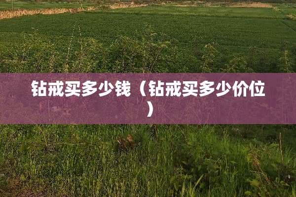 钻戒买多少钱（钻戒买多少价位）