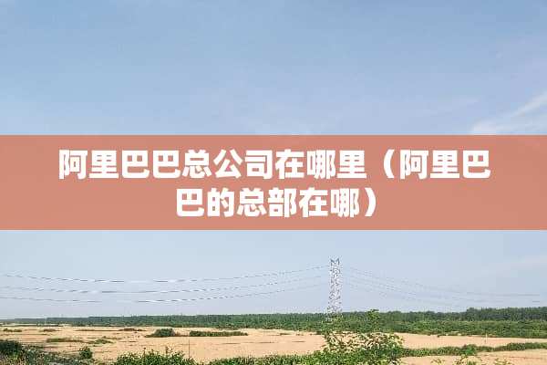 阿里巴巴总公司在哪里（阿里巴巴的总部在哪）