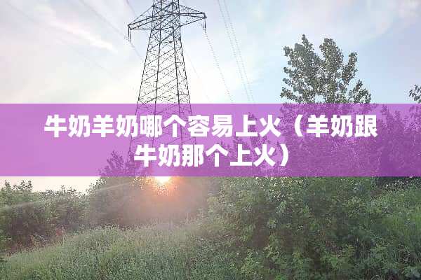 牛奶羊奶哪个容易上火（羊奶跟牛奶那个上火）