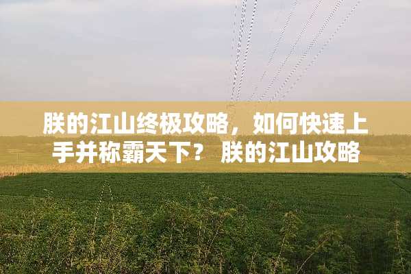 朕的江山终极攻略，如何快速上手并称霸天下？ 朕的江山攻略