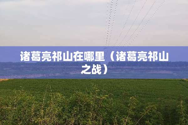 诸葛亮祁山在哪里（诸葛亮祁山之战）