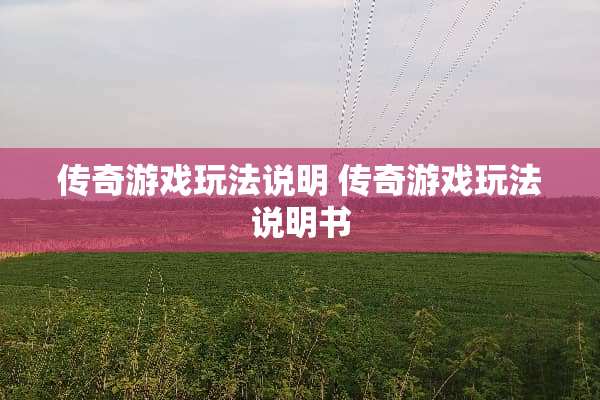 传奇游戏玩法说明 传奇游戏玩法说明书