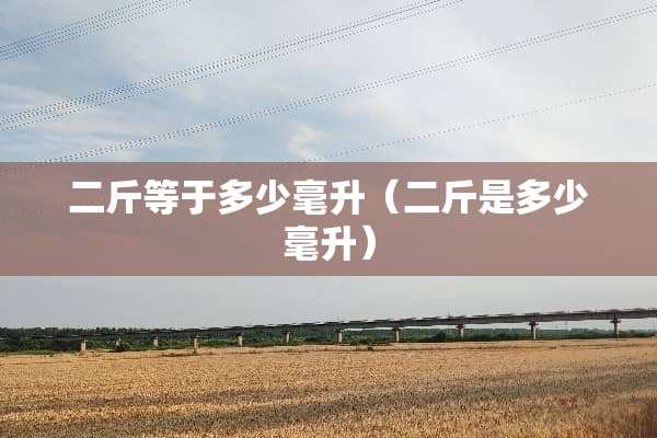 二斤等于多少毫升（二斤是多少毫升）