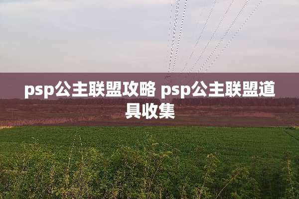 psp公主联盟攻略 psp公主联盟道具收集