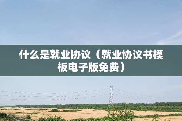 什么是就业协议（就业协议书模板电子版免费）