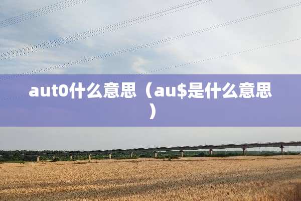 aut0什么意思（au$是什么意思）