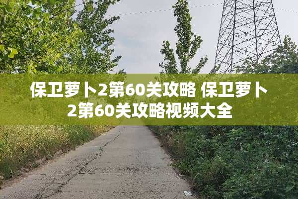 保卫萝卜2第60关攻略 保卫萝卜2第60关攻略视频大全