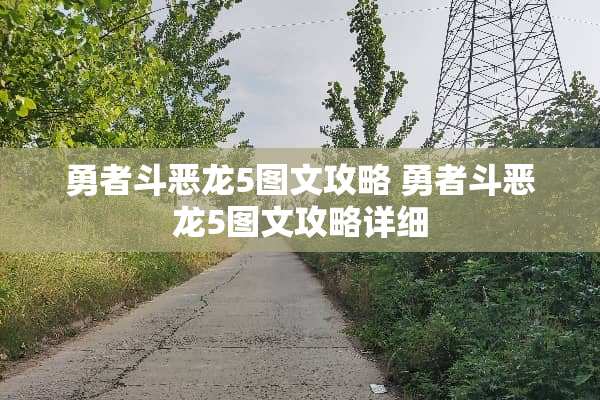 勇者斗恶龙5图文攻略 勇者斗恶龙5图文攻略详细