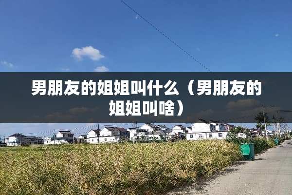 男朋友的姐姐叫什么（男朋友的姐姐叫啥）