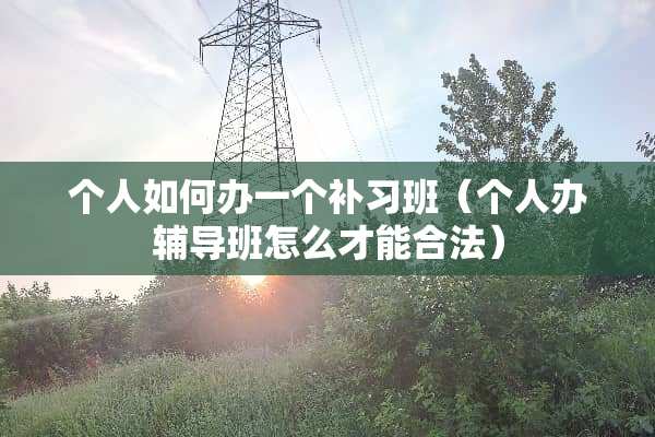 个人如何办一个补习班（个人办辅导班怎么才能合法）