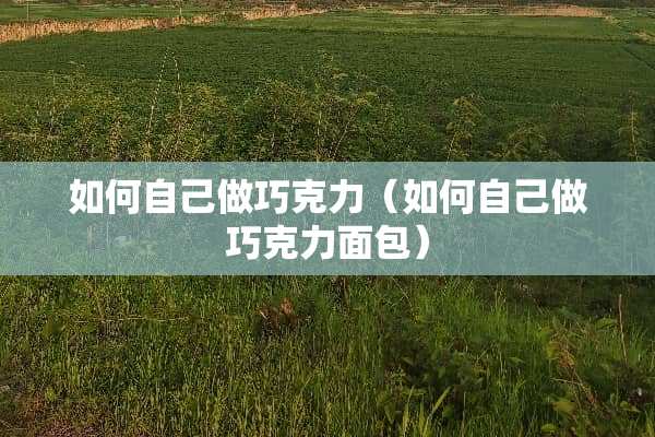 如何自己做巧克力（如何自己做巧克力面包）