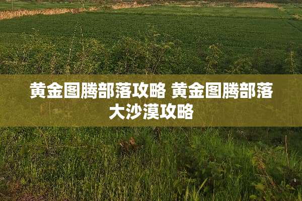 黄金图腾部落攻略 黄金图腾部落大沙漠攻略