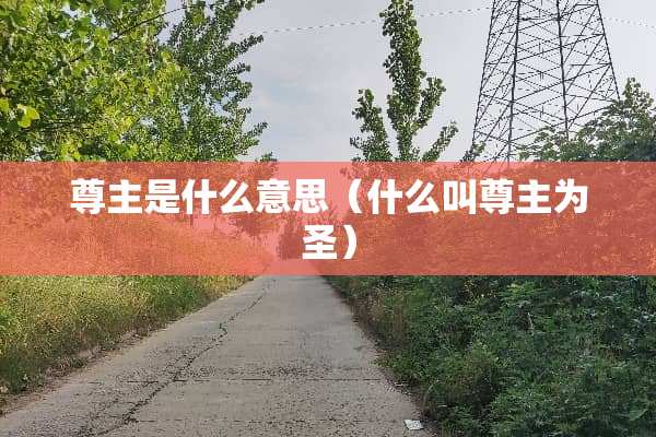 尊主是什么意思（什么叫尊主为圣）