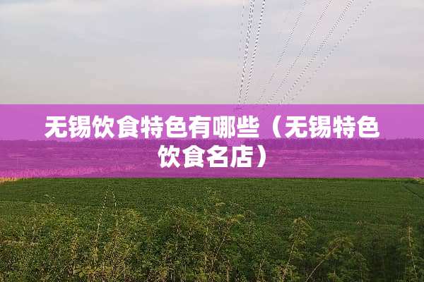 无锡饮食特色有哪些（无锡特色饮食名店）