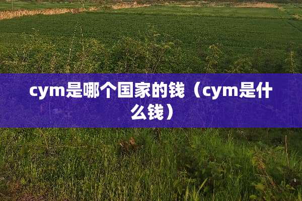 cym是哪个国家的钱（cym是什么钱）