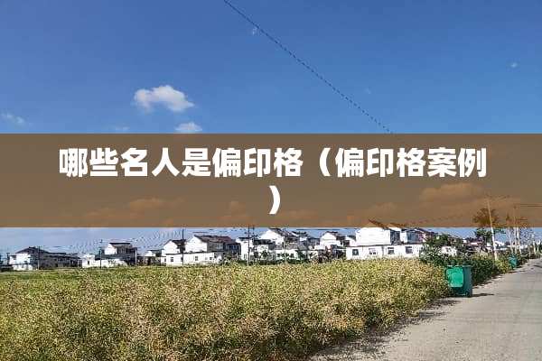 哪些名人是偏印格（偏印格案例）