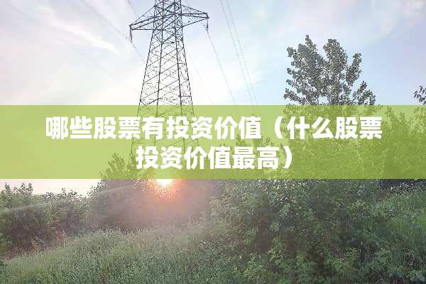 哪些股票有投资价值（什么股票投资价值最高）