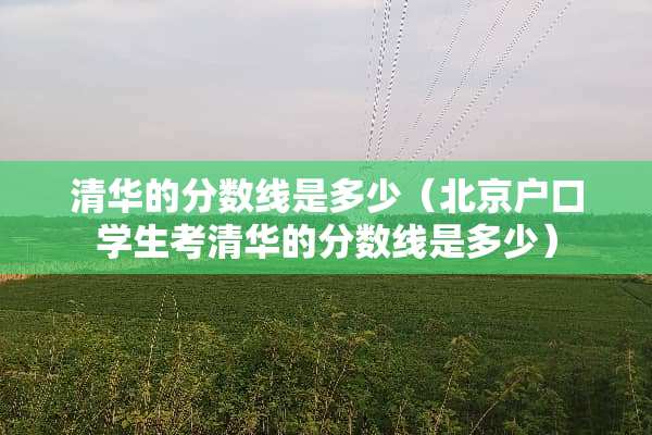 清华的分数线是多少（北京户口学生考清华的分数线是多少）