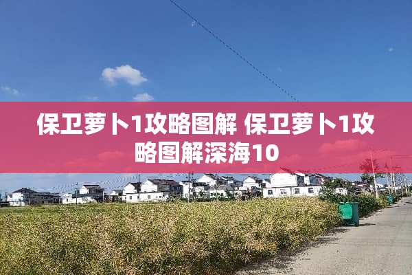 保卫萝卜1攻略图解 保卫萝卜1攻略图解深海10