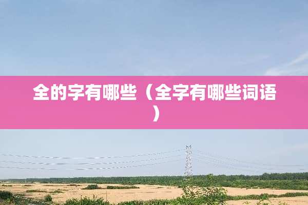全的字有哪些（全字有哪些词语）