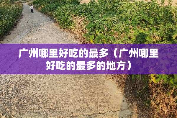 广州哪里好吃的最多（广州哪里好吃的最多的地方）