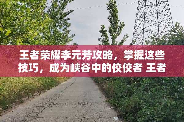王者荣耀李元芳攻略，掌握这些技巧，成为峡谷中的佼佼者 王者荣耀李元芳攻略