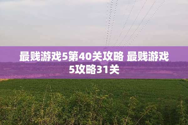 最贱游戏5第40关攻略 最贱游戏5攻略31关