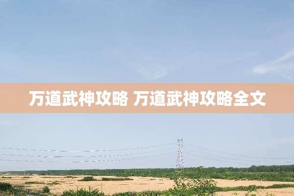 万道武神攻略 万道武神攻略全文