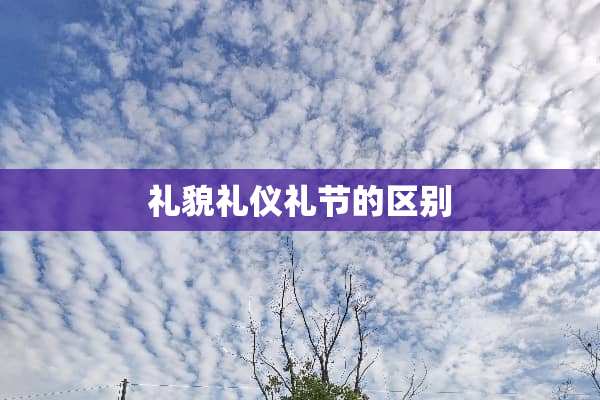 礼貌礼仪礼节的区别
