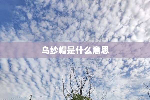 乌纱帽是什么意思