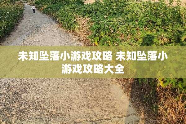 未知坠落小游戏攻略 未知坠落小游戏攻略大全