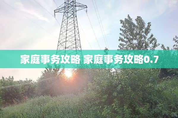 家庭事务攻略 家庭事务攻略0.7