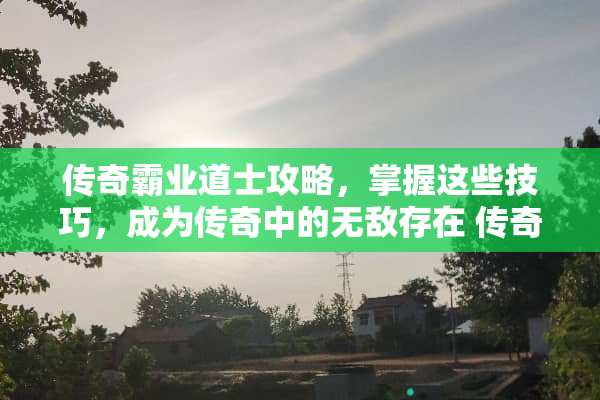 传奇霸业道士攻略，掌握这些技巧，成为传奇中的无敌存在 传奇霸业道士攻略