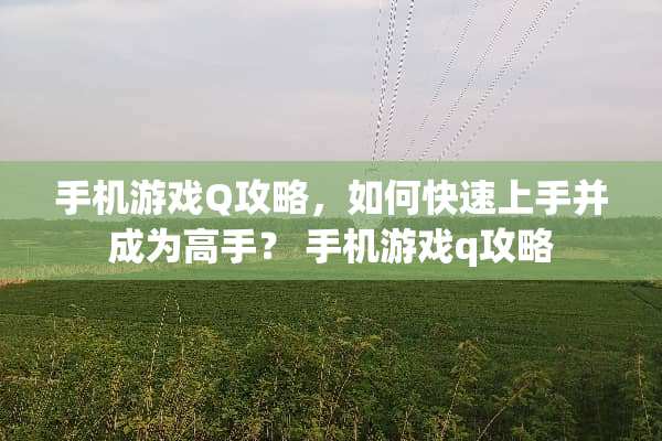 手机游戏Q攻略,如何快速上手并成为高手? 手机游戏q攻略 手机游戏Q攻略,如何快速上手并成为高手? 手机游戏q攻略
