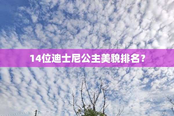 14位迪士尼公主美貌排名？