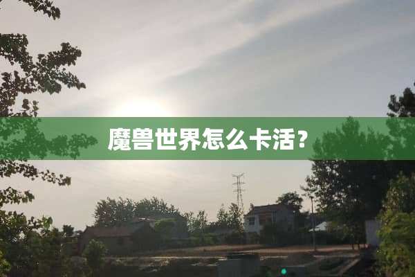 魔兽世界怎么卡活？