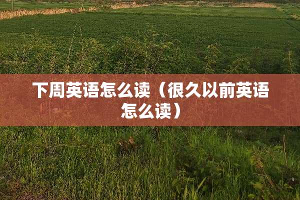 下周英语怎么读（很久以前英语怎么读）