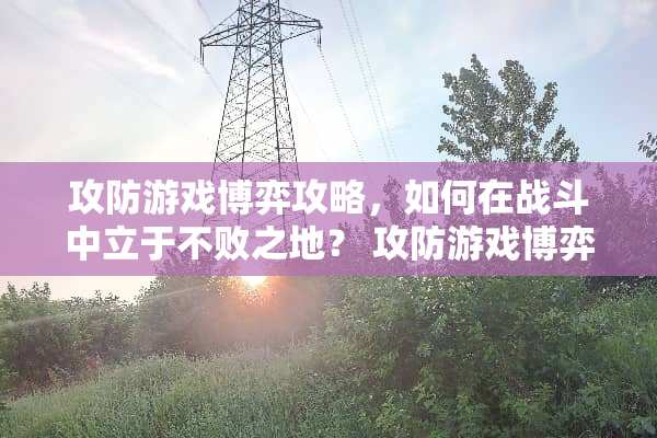 攻防游戏博弈攻略，如何在战斗中立于不败之地？ 攻防游戏博弈攻略