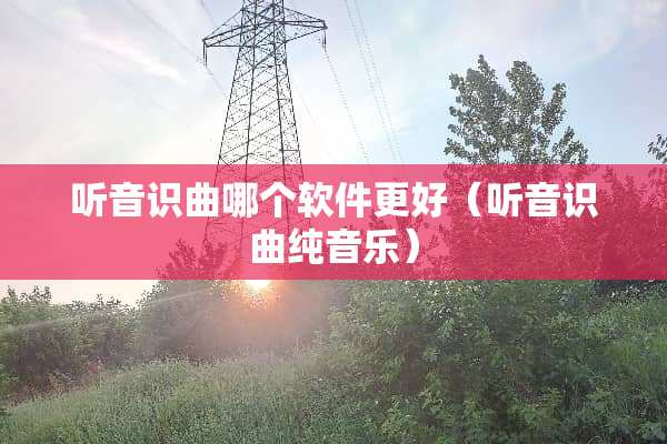 听音识曲哪个软件更好(听音识曲纯音乐) 听音识曲哪个软件更好(听音识曲纯音乐)