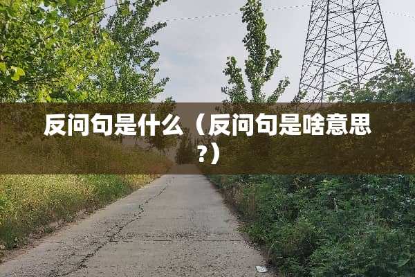 反问句是什么(反问句是啥意思?) 反问句是什么(反问句是啥意思?)