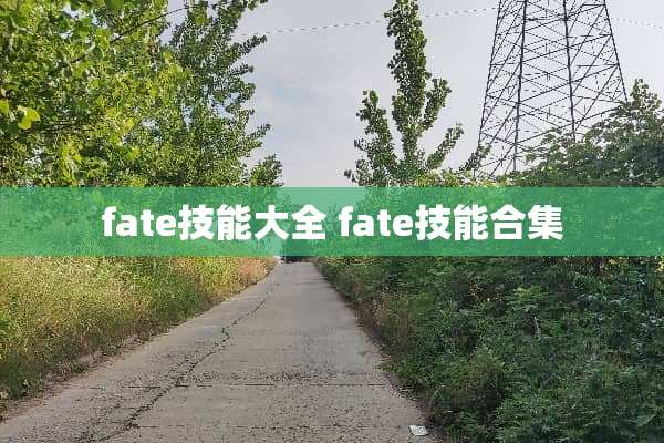fate技能大全 fate技能合集 fate技能大全 fate技能合集